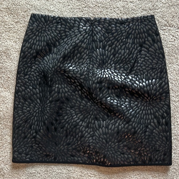 LOFT Black Wrap Skirt with Metallic Detail - Picture 2 of 3
